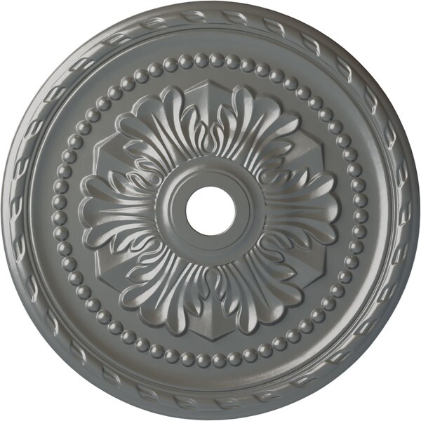 Ekena Millwork Palmetto Ceiling Medallion (Fits Canopies up to 7 5/8"), 31 1/2"OD x 3 5/8"ID x 1 3/4"P, Silver CM31PMSLS - main